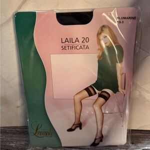 NWT Levante Laila 20 blue marine large stockings